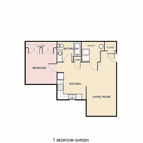 Floor plan One Bedroom Garden/Flat