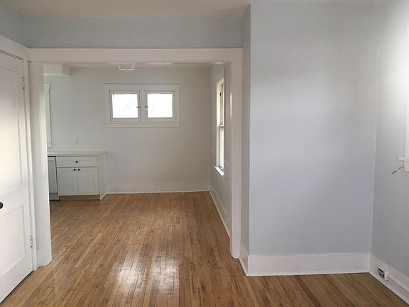 view from living room to dining room (before shelves were added to kitchen)