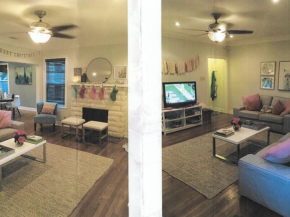 Living room with fireplace