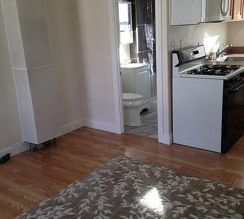kitchen & bath open to living room