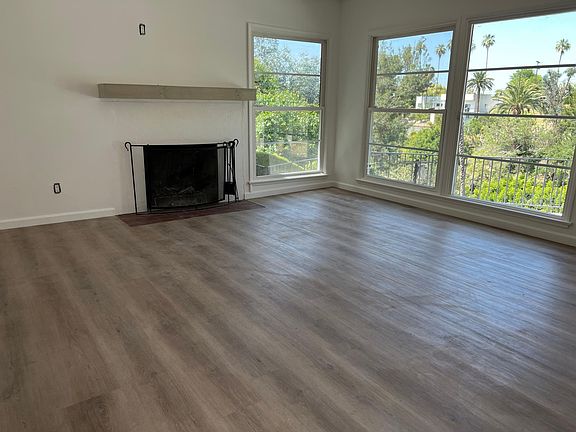 Living room and fireplace