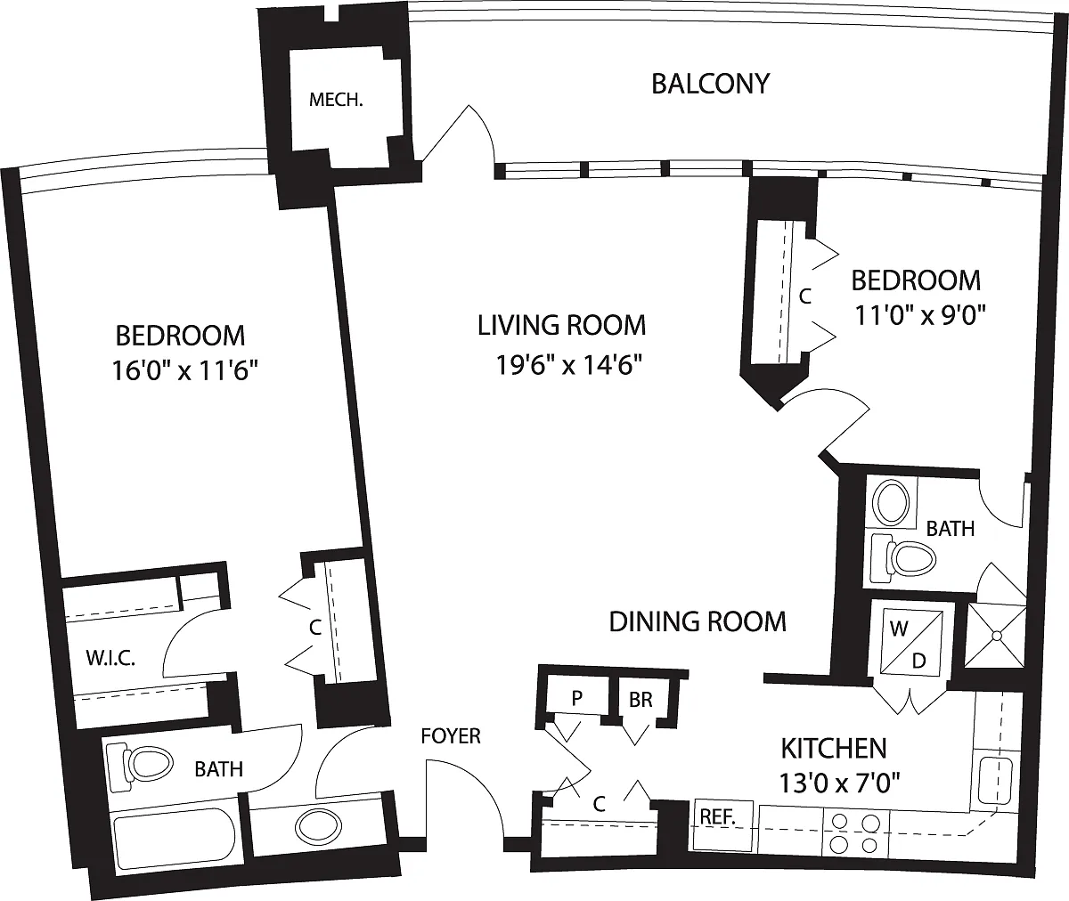 Floor plan 2 Bedrooms F