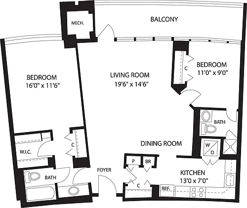 Floor plan 2 Bedrooms F