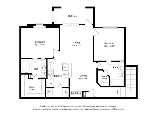 Floor plan Two Bedroom Apartment - B2