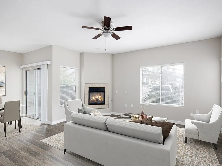 Experience the charm of this contemporary living room, perfect for relaxation and entertaining.