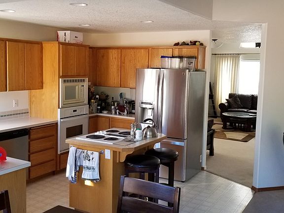 Kitchen with newer fridge