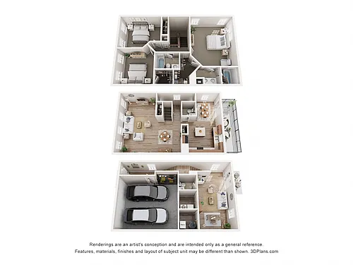 Floor plan Thornhill II 3BR Townhome