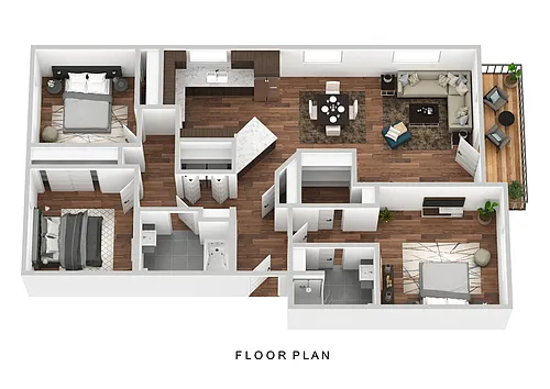 Floor plan 3 Bed 2 Bath