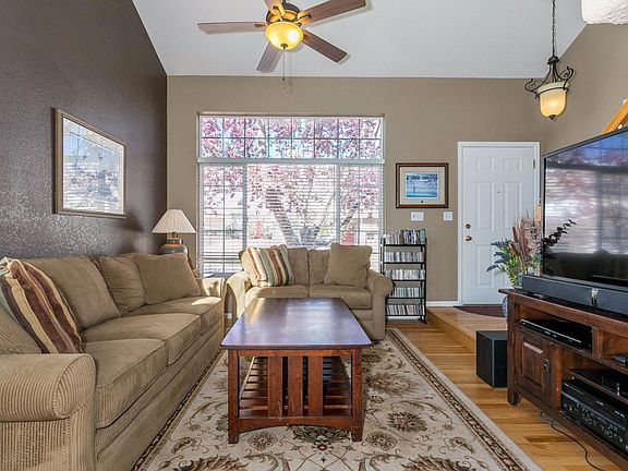 Vaulted Living Room with Fan