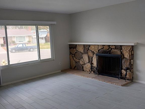 Living room and fireplace