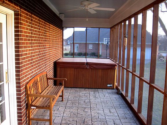 Screen Porch with hot tub