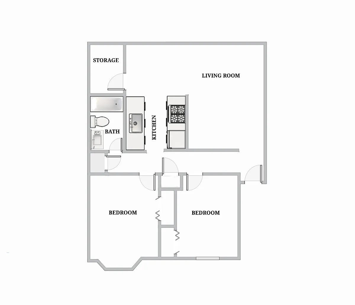 Floor plan Two-Bedroom