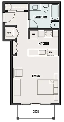 Floor plan Studio B - The Woods