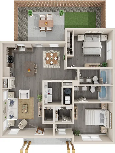 Floor plan The Birch 2x2