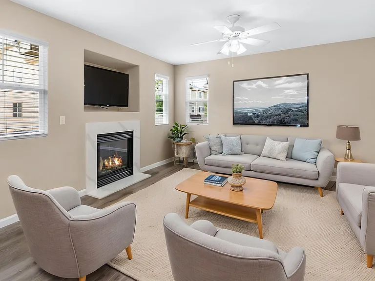 This photo is virtually staged and the home is unfurnished.