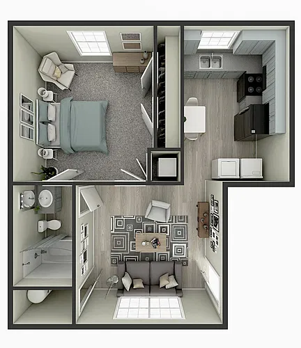 Floor plan 1 Bed 1 Bath