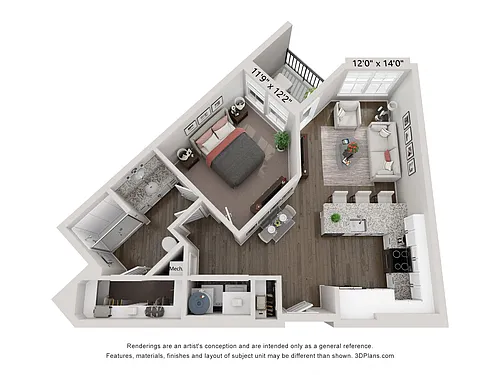 Floor plan A2 - Navy 1X1