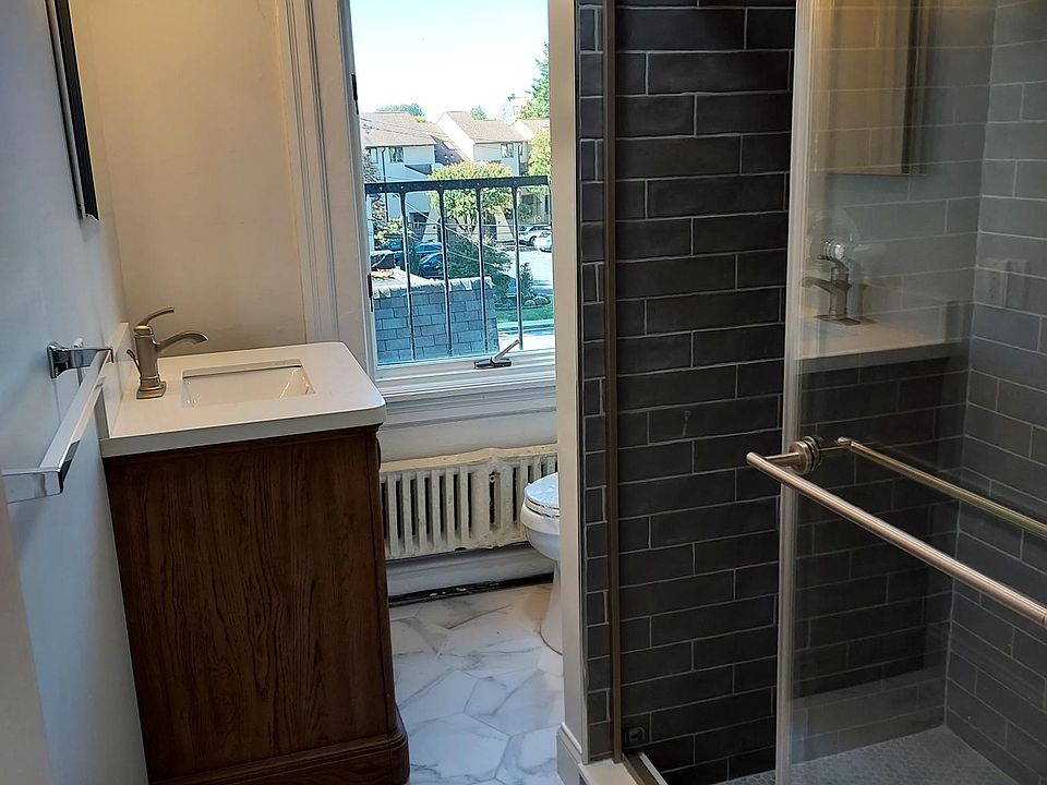 New bathroom with beautiful tile!