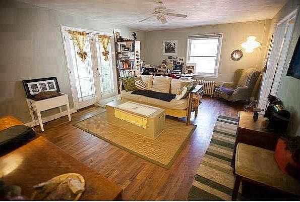 Living Room with French doors to a balcony