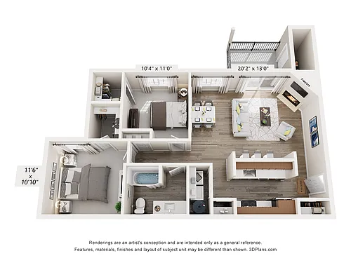 Floor plan 2x1B
