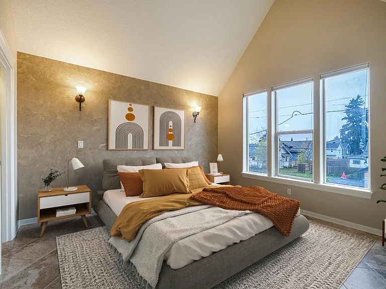 Bedroom 1. This image shows a virtually furnished space. Bedrooms come unfurnished.
