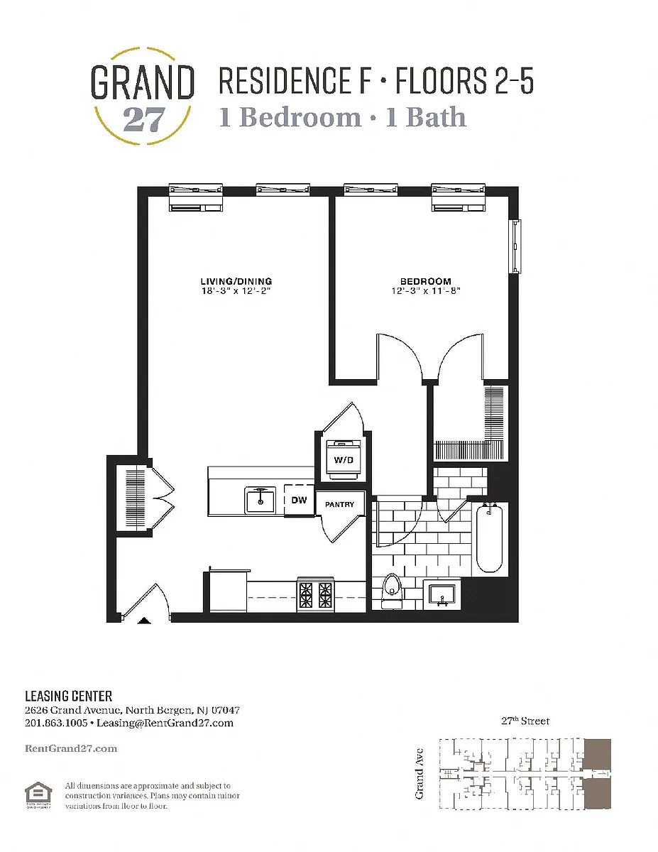 Floor plan 1 Bedroom 1 Bathroom F