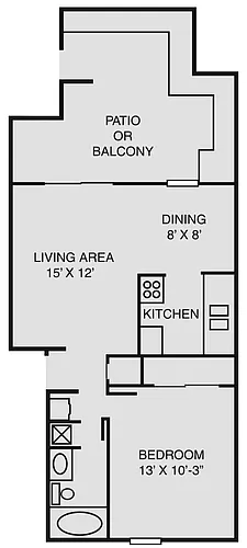 Floor plan 1 Bed/1 Bath Dn (C)
