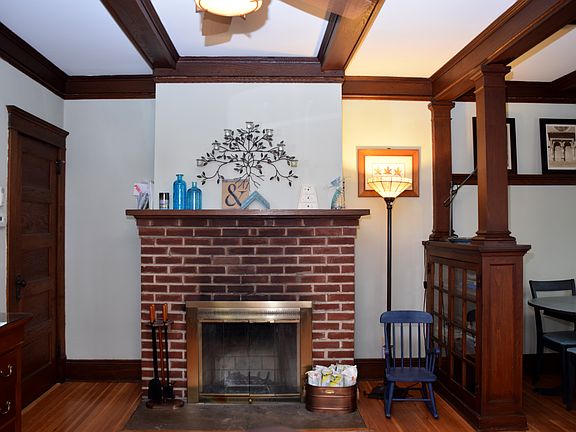 Wood burning fireplace