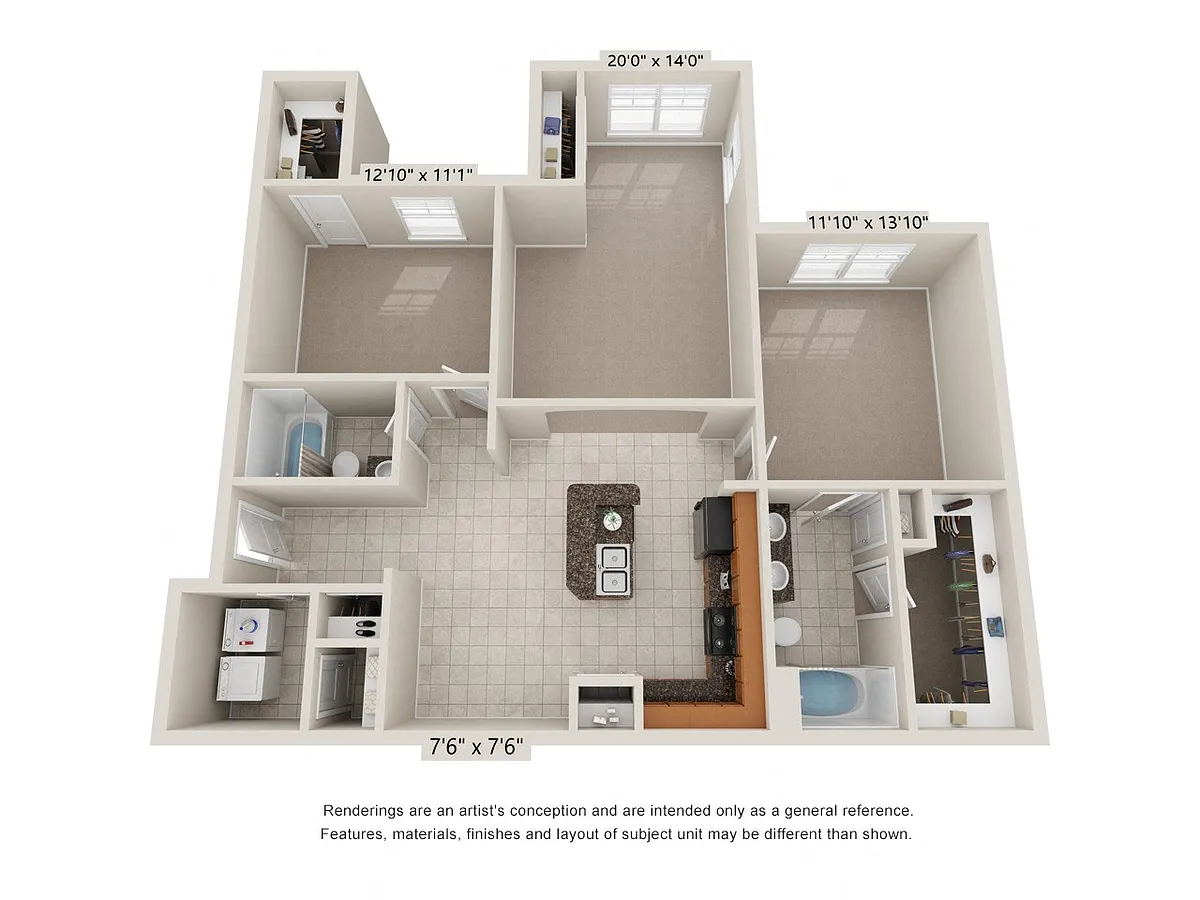 Floor plan 2 Bed 2 Bath Currituck