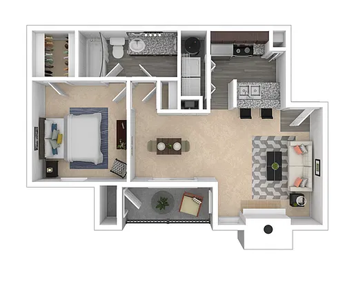 Floor plan 1 Bed 1 Bath