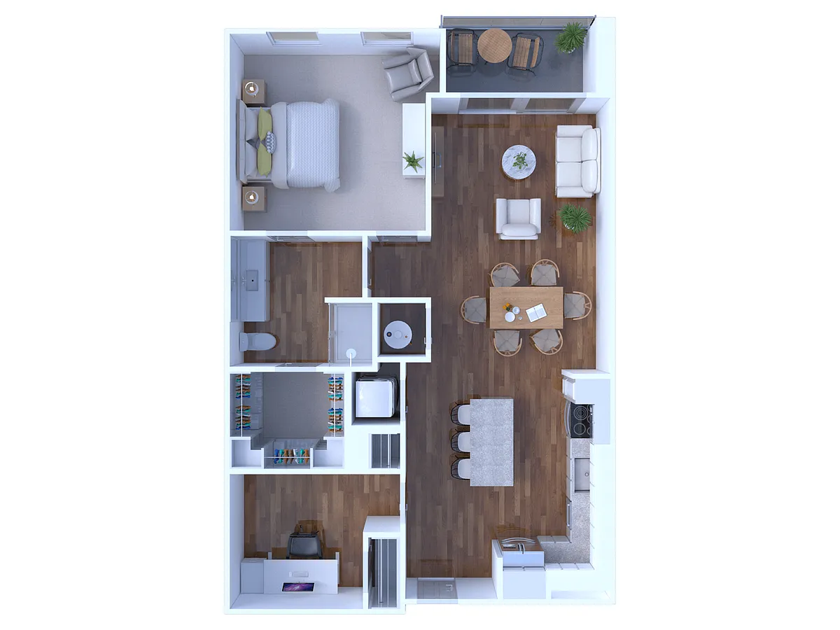 Floor plan 1 Bedroom/1 Bathroom-Den - D1.1