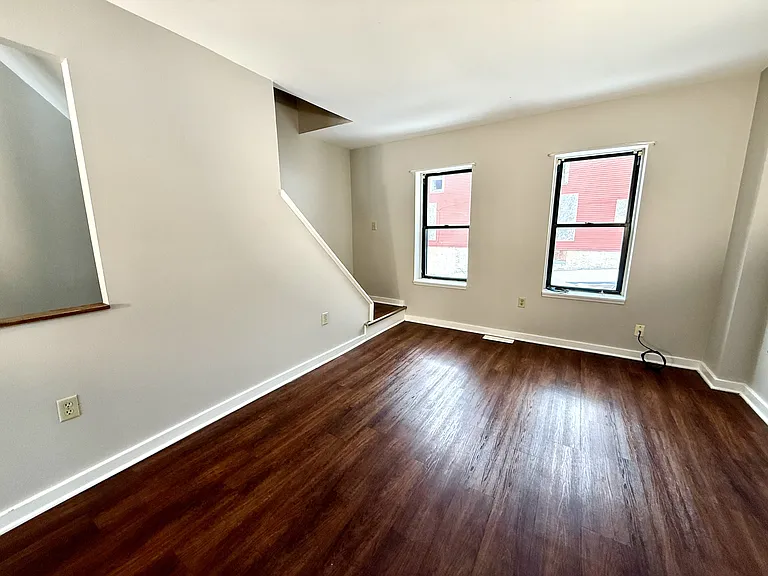 Easy to clean floors in this living room