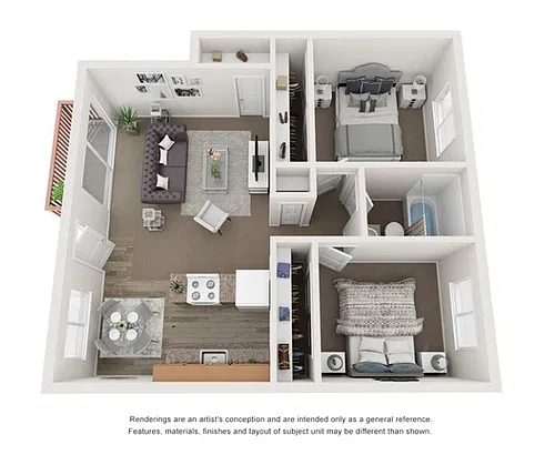 Floor plan Renovated Two Bedroom
