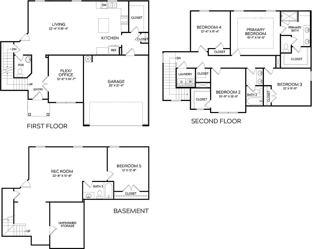 Floor plan Oakmont B (with Flex)