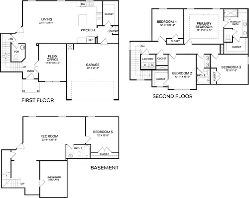 Floor plan Oakmont B (with Flex)
