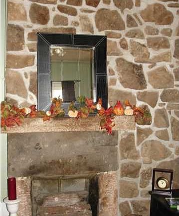 Mtn stone fireplace