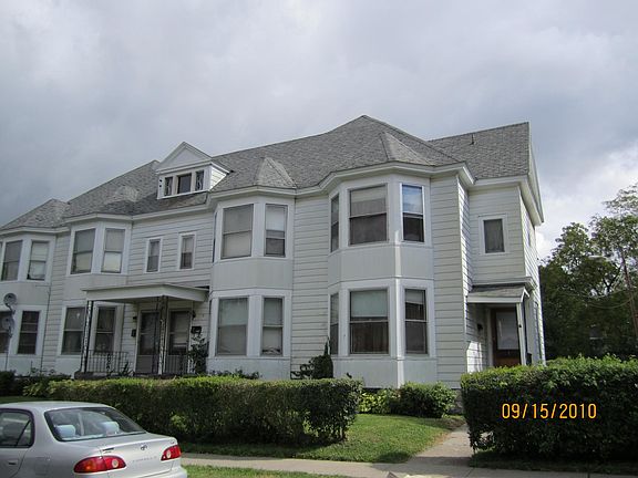 Lower bay window is living rooms and upper bay is master bed
