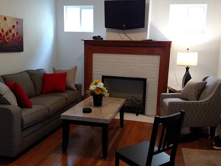 Furnished living room.