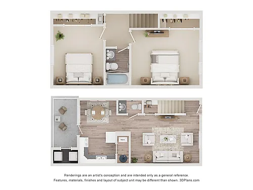 Floor plan Two Bedroom/TH