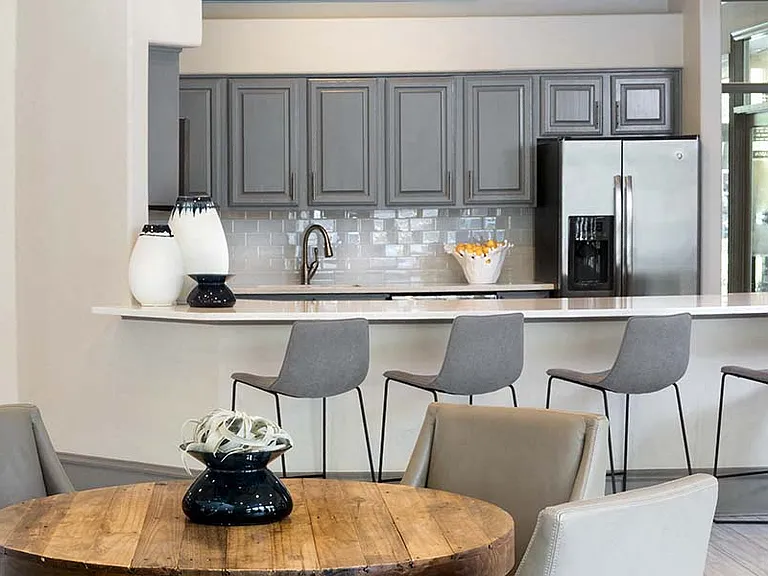 Resident lounge with demonstration kitchen