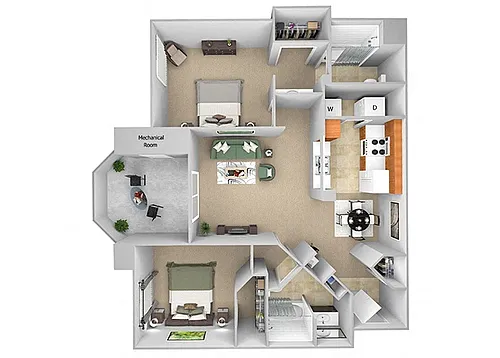 Floor plan B2 (Chablis with larger closet)