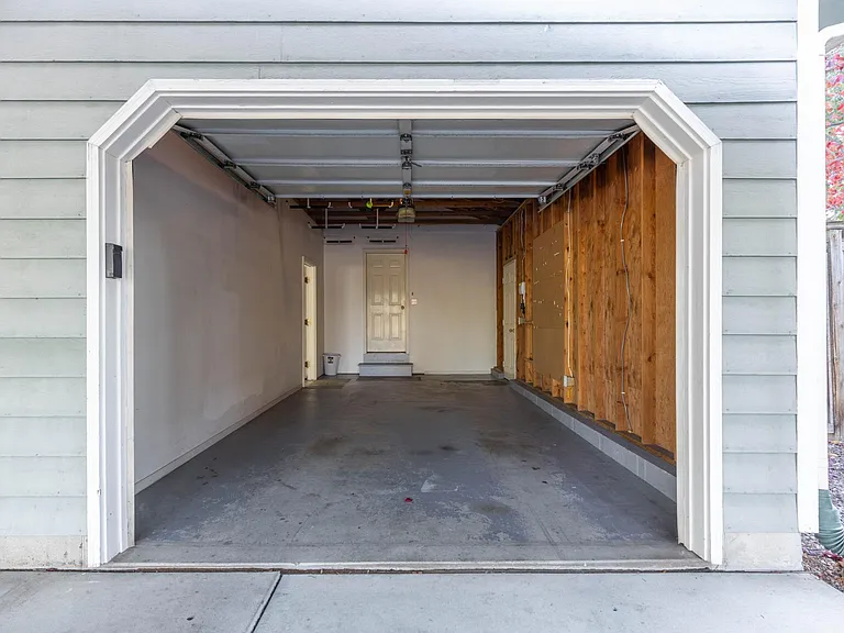 right side garage and entrance to house