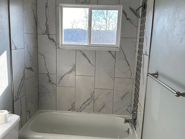 Tiled surround tub