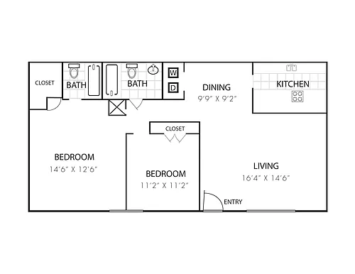 Floor plan 2X2-A