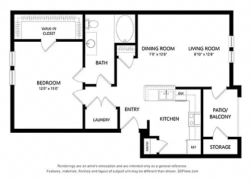 Floor plan One Bedroom