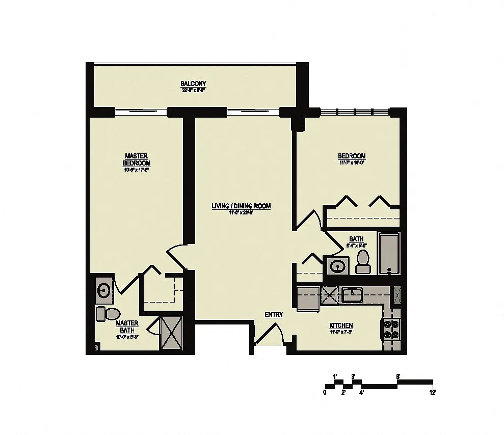 Floor plan Floor Plan 6 (2 Beds/2 Bath)