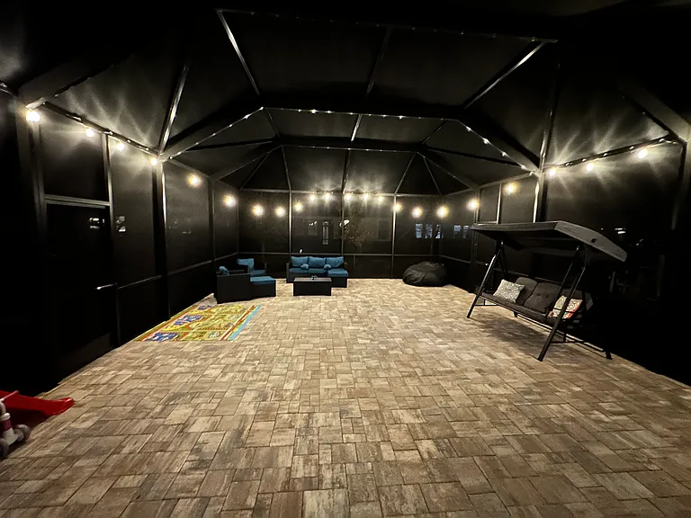 Outdoor covered patio with smart LED (64 colors) lights