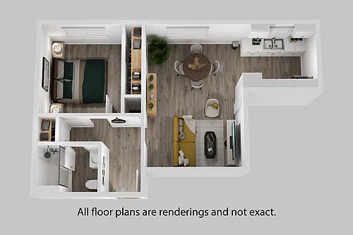 Floor plan One Bedroom + One Bath