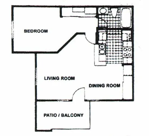Floor plan 1X1 P