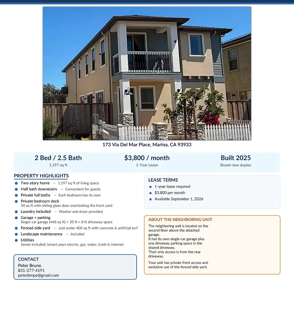 2 bed, 2.5 bath, 1197 sqft, $3,800 — Photo 1
